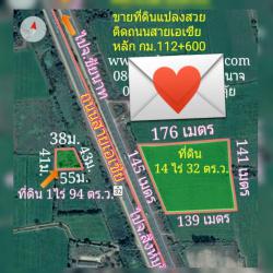 ขายด่วนที่ดิน 14 ไร่ติดถนนสายเอเชีย กม.112 จ.ชัยนาท(ขาล่อง)