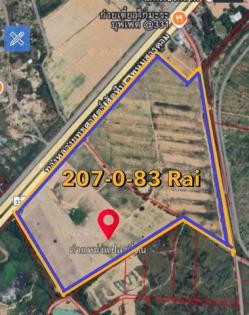 ขายที่ดินคลองกิ่วชลบุรี ขายที่ดิน 207-0-83 ไร่ (รวมกัน 2 แปลง) ผังสีเหลือง