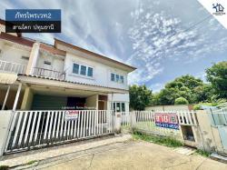 LM25-0107 ขายบ้านแฝด 2 ชั้น หลังริม ภัทรไพรเวท2 สามโคก ปทุมธานี เนื้อที่ 49.2 ตรว 3นอน 3น้ำ